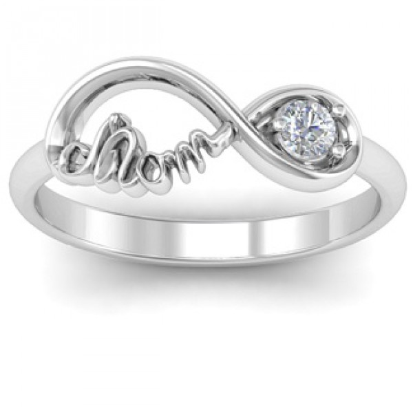 Personalised Mom's Infinity Bond Ring with Birthstone - Handcrafted By Name My Rings™