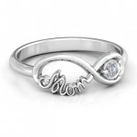 Personalised Mom's Infinity Bond Ring with Birthstone - Handcrafted By Name My Rings™