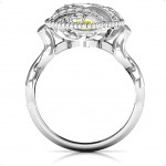 Personalised Sparkling Hearts Caged Hearts Ring with Infinity Band - Handcrafted By Name My Rings™