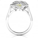 Personalised Sparkling Hearts Caged Hearts Ring with Ski Tip Band - Handcrafted By Name My Rings™