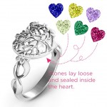 Personalised Family Tree Caged Hearts Ring with Infinity Band - Handcrafted By Name My Rings™