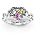 Personalised My Infinite Love Caged Hearts Ring - Handcrafted By Name My Rings™