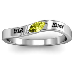 Personalised Muse Marquise Swirl Ring - Handcrafted By Name My Rings™