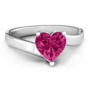 Personalised Passion Large Heart Solitaire Ring - Handcrafted By Name My Rings™