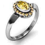 Personalised Royal Bezel Set Oval Cluster Ring - Handcrafted By Name My Rings™