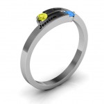 Personalised Soleil Tipped Bypass Ring - Handcrafted By Name My Rings™