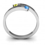 Personalised Soleil Tipped Bypass Ring - Handcrafted By Name My Rings™