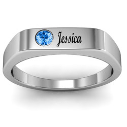 Personalised Soliloquy Stone and Name Ring - Handcrafted By Name My Rings™