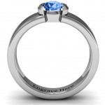 Personalised Spectacular Sophie Bezel Set Round Stone Ring - Handcrafted By Name My Rings™