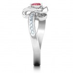 Personalised Falling For You Accented Heart Ring - Handcrafted By Name My Rings™