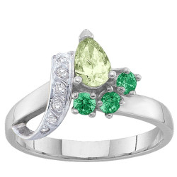 Personalised 27 Stones Ribbon Ring - Handcrafted By Name My Rings™