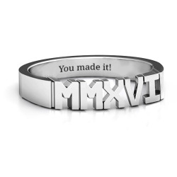 Personalised 2016 Roman Numeral Graduation Ring - Handcrafted By Name My Rings™