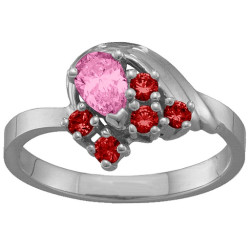 Personalised 39 Stones Swan Ring - Handcrafted By Name My Rings™