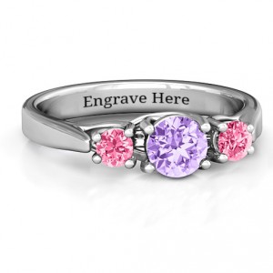 Personalised 3Stone Graduated Ring - Handcrafted By Name My Rings™