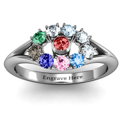 Personalised 3 to 10 Stone Solar Ring - Handcrafted By Name My Rings™