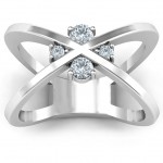 Personalised 4 Stone Crossover Ring - Handcrafted By Name My Rings™