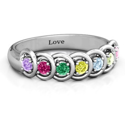 Personalised 6 to 9 Stones in Halo Ring - Handcrafted By Name My Rings™