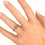 Personalised 8 Prong Solitaire Set Ring with Twin Channel Accent Rows - Handcrafted By Name My Rings™