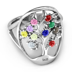 Personalised Oval Family Tree Ring - Handcrafted By Name My Rings™