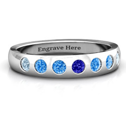 Personalised Gypsy Set Gemstone Belt Ring - Handcrafted By Name My Rings™