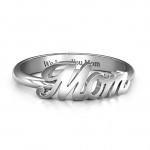Personalised All About Mom Name Ring - Handcrafted By Name My Rings™