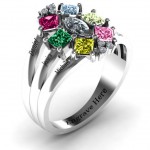 Personalised Arachna Centre Marquise and Princess Ring with Accents - Handcrafted By Name My Rings™