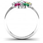 Personalised Arachna Centre Marquise and Princess Ring with Accents - Handcrafted By Name My Rings™