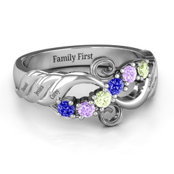 Personalised Ariel Wave and Swirl Ring - Handcrafted By Name My Rings™