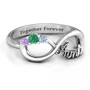 Personalised Aunt's Infinite Love Ring with Stones - Handcrafted By Name My Rings™