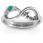 Personalised Aunt's Infinite Love Ring with Stones - Handcrafted By Name My Rings™