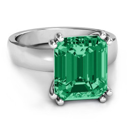 Personalised Basket Set Emerald Cut Ring - Handcrafted By Name My Rings™
