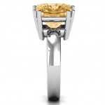 Personalised Basket Set Princess Cut Solitaire Ring - Handcrafted By Name My Rings™
