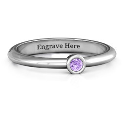 Personalised Beloved Classic Bezel Set Ring - Handcrafted By Name My Rings™