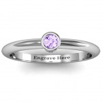 Personalised Beloved Classic Bezel Set Ring - Handcrafted By Name My Rings™