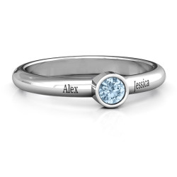 Personalised Bezel Set Solitaire Ring - Handcrafted By Name My Rings™