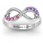 Personalised Birthstone Infinity Accent Ring - Handcrafted By Name My Rings™