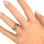 Personalised Birthstone Infinity Accent Ring - Handcrafted By Name My Rings™