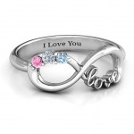 Personalised Birthstone Infinity Love Ring - Handcrafted By Name My Rings™
