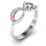 Personalised Birthstone Infinity Love Ring - Handcrafted By Name My Rings™