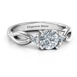 Personalised Braided Shank Ring with Trillian Accents - Handcrafted By Name My Rings™