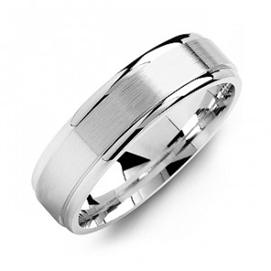 Personalised Brushed Centre Men's Ring with Polished Edges - Handcrafted By Name My Rings™