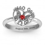 Personalised Butterfly Baby Foot Ring - Handcrafted By Name My Rings™