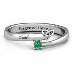 Personalised Celtic Solitaire Bypass Ring - Handcrafted By Name My Rings™