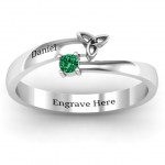 Personalised Celtic Solitaire Bypass Ring - Handcrafted By Name My Rings™