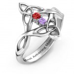 Personalised Celtic Sparkle Ring with Interwoven Infinity Band - Handcrafted By Name My Rings™