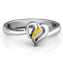 Personalised Centre Weave Fashion Heart Ring - Handcrafted By Name My Rings™