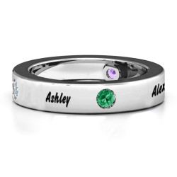 Personalised Circular Band 25 Stones Ring - Handcrafted By Name My Rings™