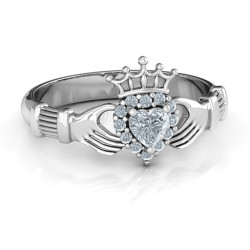 Personalised Claddagh with Halo Ring - Handcrafted By Name My Rings™