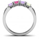 Personalised Classic 27 Princess Cut Ring with Accents - Handcrafted By Name My Rings™