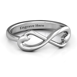 Personalised Classic Hearts Infinity Ring - Handcrafted By Name My Rings™